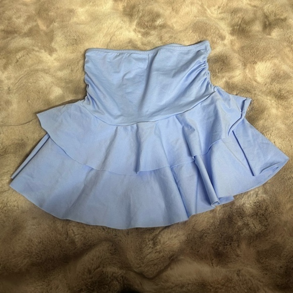 NWOT OQQ Light Blue Women's Ruffle Tube Top